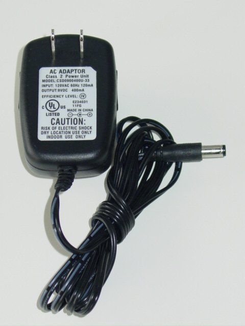 NEW CSD0900400U-33 AC Adapter 9V 400mA CSD0900400U33